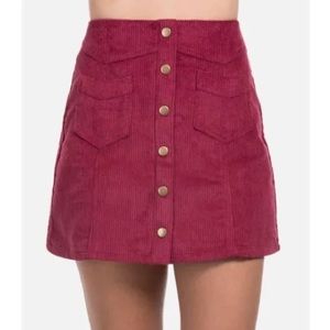 She + Sky garnet corduroy mini skirt - M